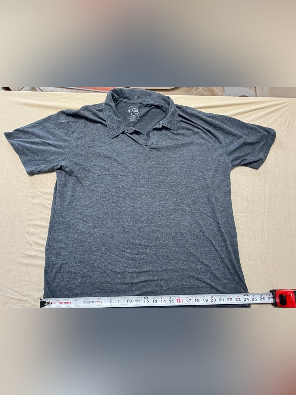 True Classic Dark Gray Men’s XXL Short Sleeve Polo Shirt
